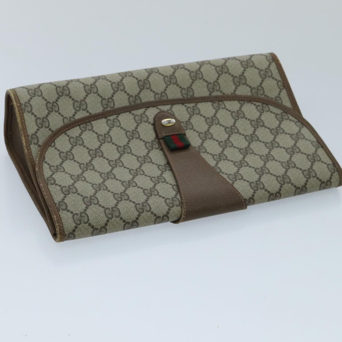 Gucci Sherry line pouch Canvas, Beige, Canvas, Clutch