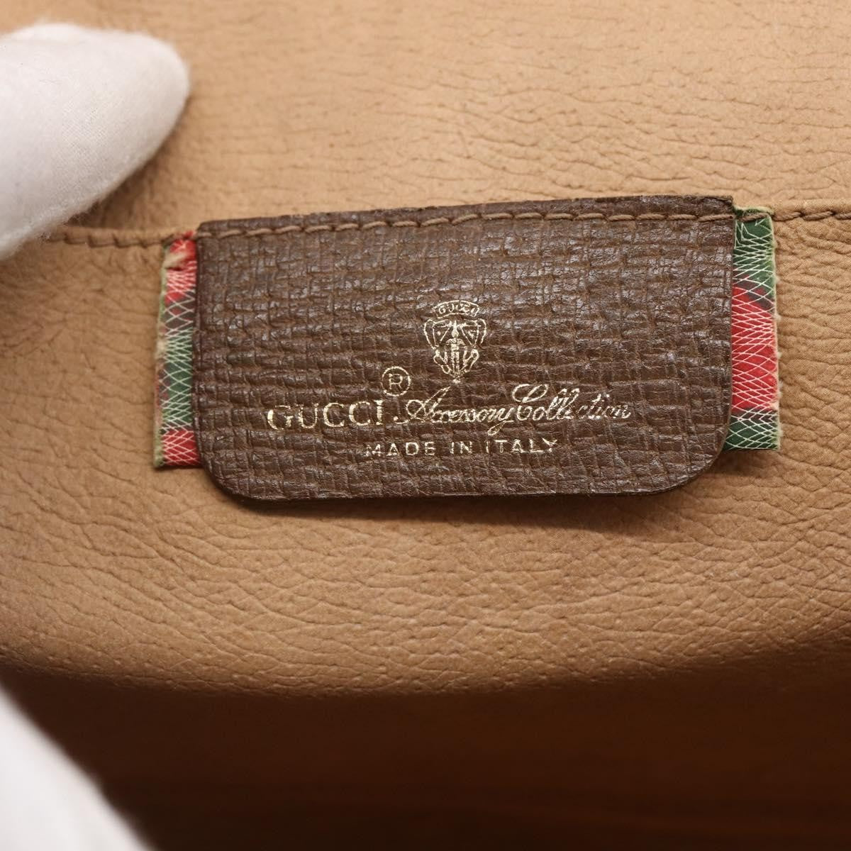 Gucci Sherry line pouch Canvas, BEIGE, PVC, Clutche & pouche