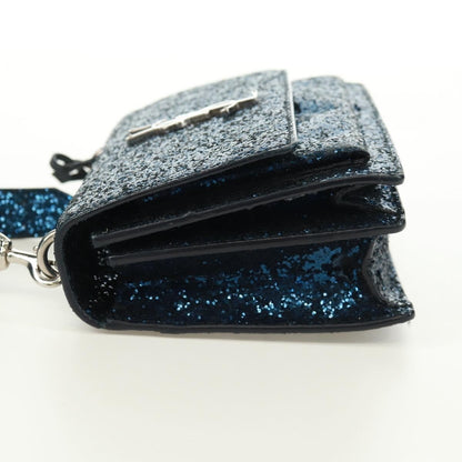 Saint Laurent Sunset Satchel Glitter, BLUE, LEATHER, Shoulder bag