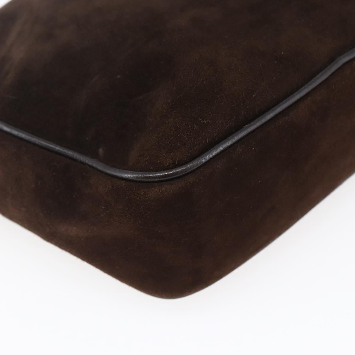 Salvatore Ferragamo Gancini Shoulder Bag Suede, BROWN, SUEDE, Shoulder bag