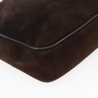 Salvatore Ferragamo Gancini Shoulder Bag Suede, BROWN, SUEDE, Shoulder bag