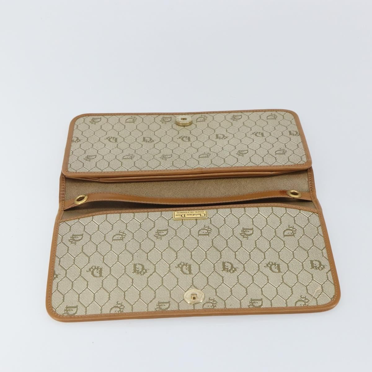 Christian Dior Vintage honeycomb clutch Canvas, BEIGE, CANVAS, Clutche & pouche