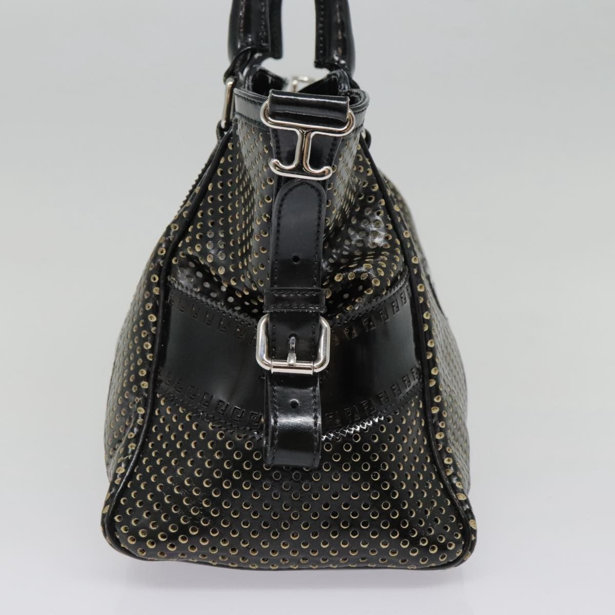 Fendi Bag Du Jour Perforated Leather, BLACK, LEATHER, Handbag