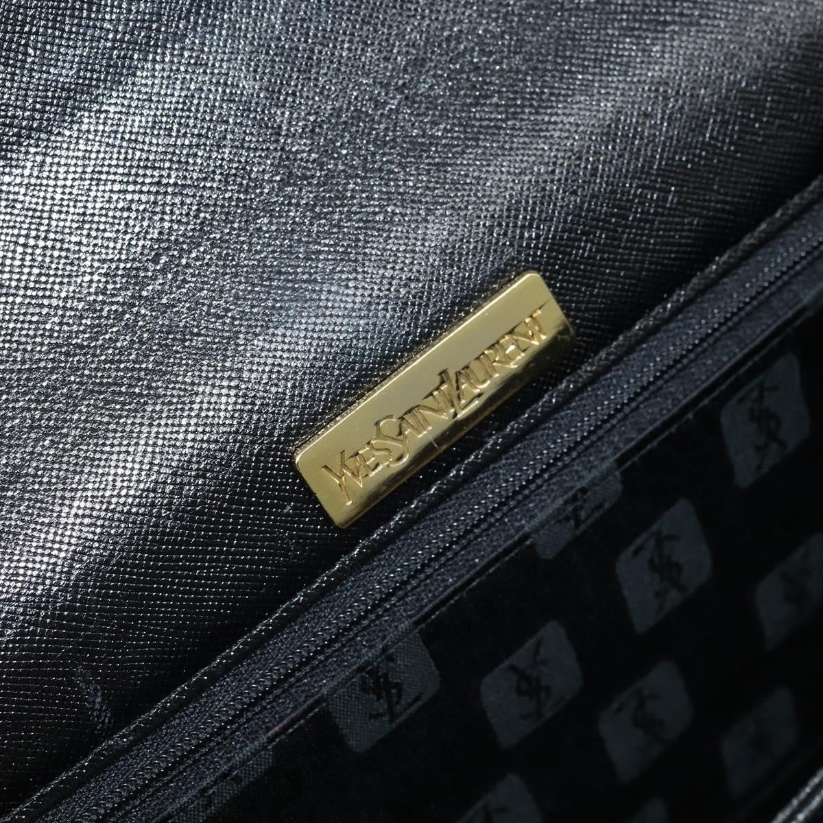 Saint Laurent Vintage Handbag Leather, BLACK, LEATHER, Handbag