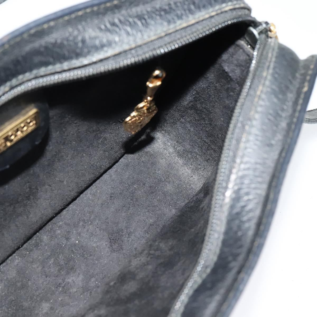 Gucci Vintage double G logo shoulder bag Leather, BLACK, LEATHER, Shoulder bag