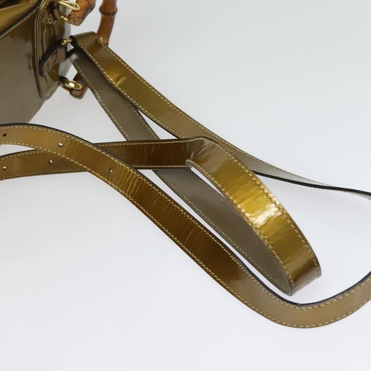 Gucci Vintage Bamboo Backpack Patent, GOLD, PATENT_LEATHER, Backpack