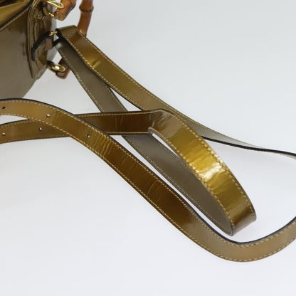 Gucci Vintage Bamboo Backpack Patent, GOLD, PATENT_LEATHER, Backpack