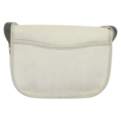 Christian Dior Vintage Honeycomb Flap Crossbody Bag Coated Canvas, WHITE, CANVAS, Crossbody bag