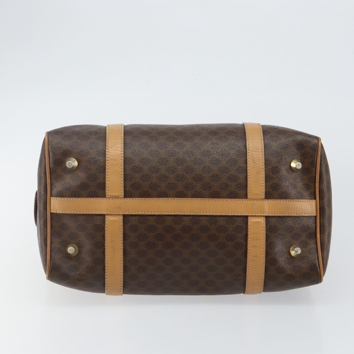 Celine Macadam Handbag Macadam with leather, BROWN, CANVAS, Handbag