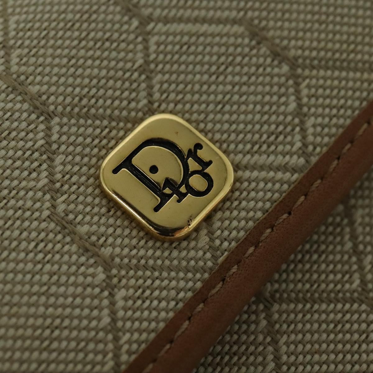 Christian Dior Vintage Honeycomb Shoulder Bag Canvas, BEIGE, CANVAS, Shoulder bag