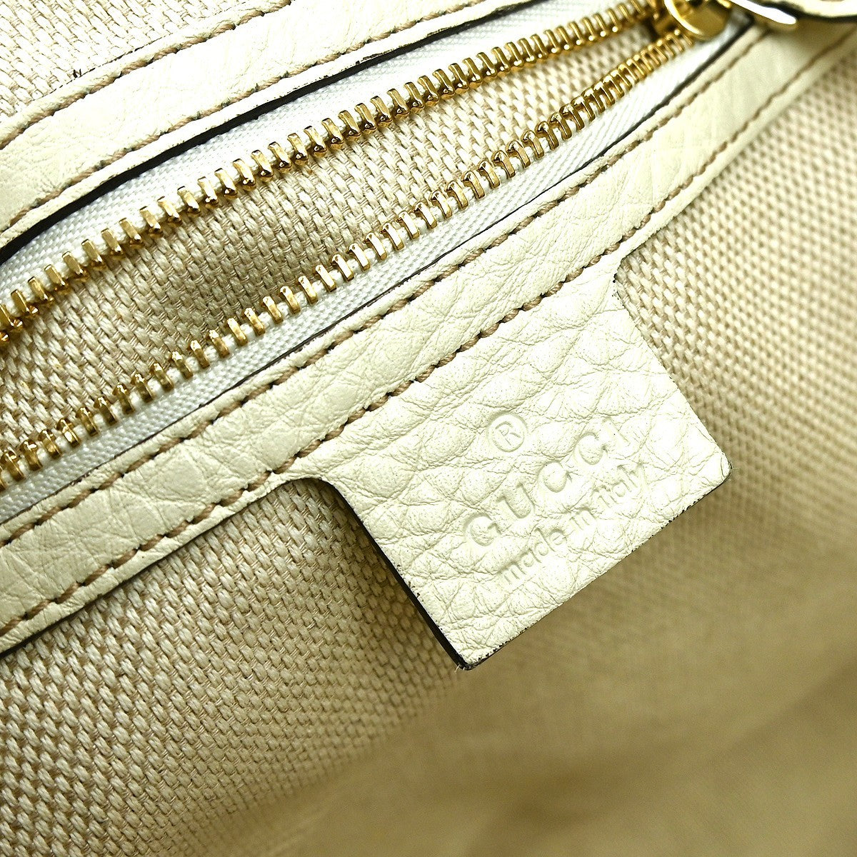Gucci Soho Shoulder Bag Leather, ECRU, LEATHER, Shoulder bag