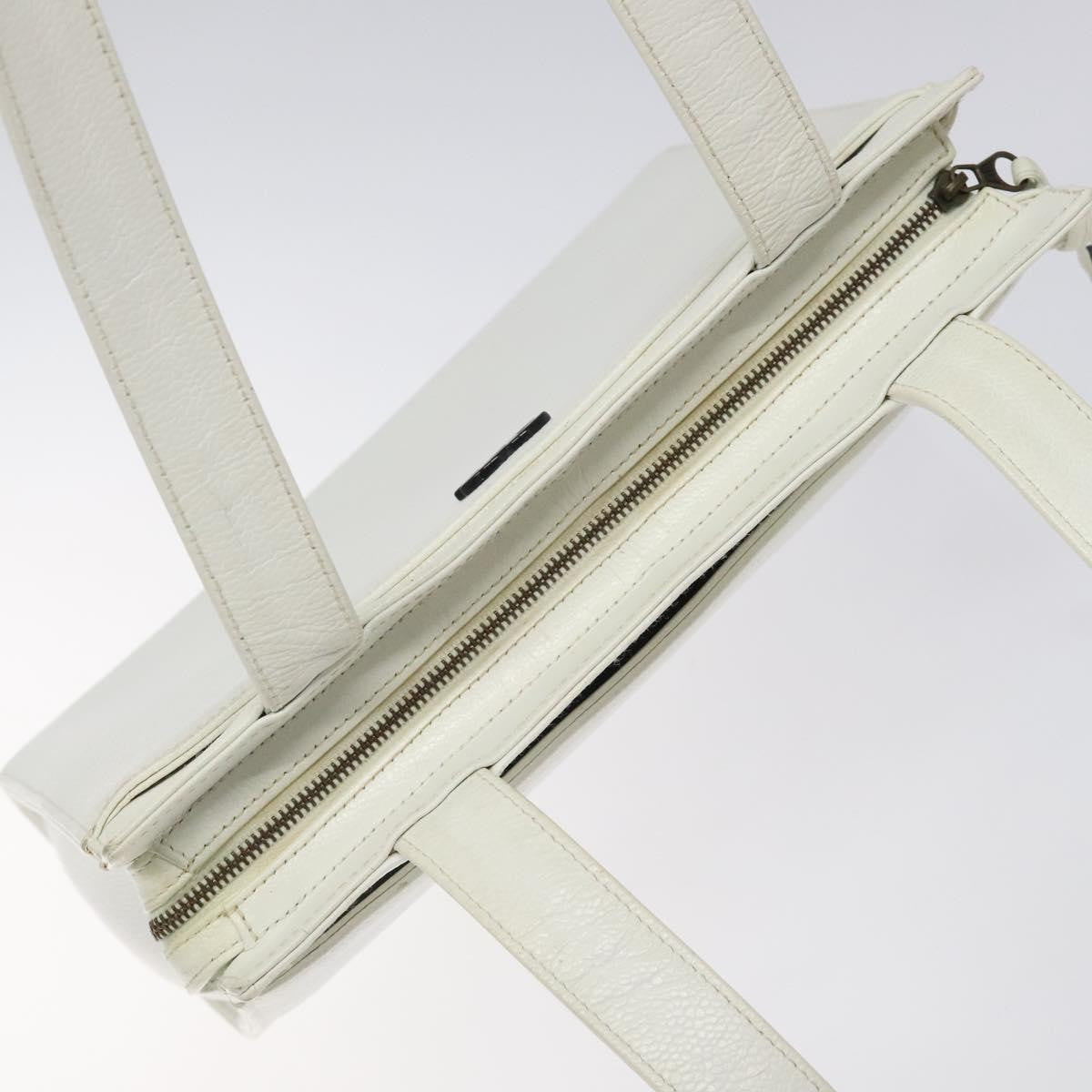 Chanel Vintage CC Lock Tote Caviar, WHITE, LEATHER, Shoulder bag