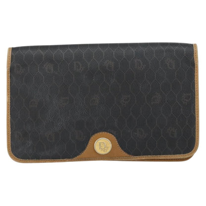 Christian Dior Vintage honeycomb clutch Canvas, BLACK, CANVAS, Clutche & pouche