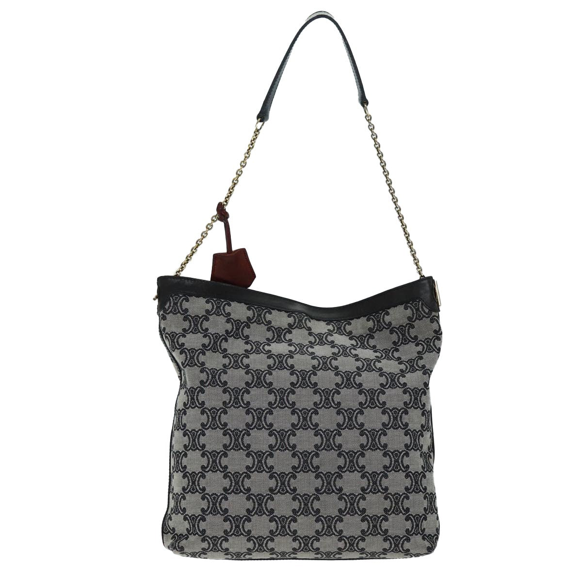 Celine Vintage Triomphe Shoulder Bag Canvas, GRAY, CANVAS, Shoulder bag