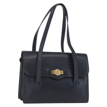 Christian Dior Vintage Handbag Leather, NAVY, LEATHER, Handbag