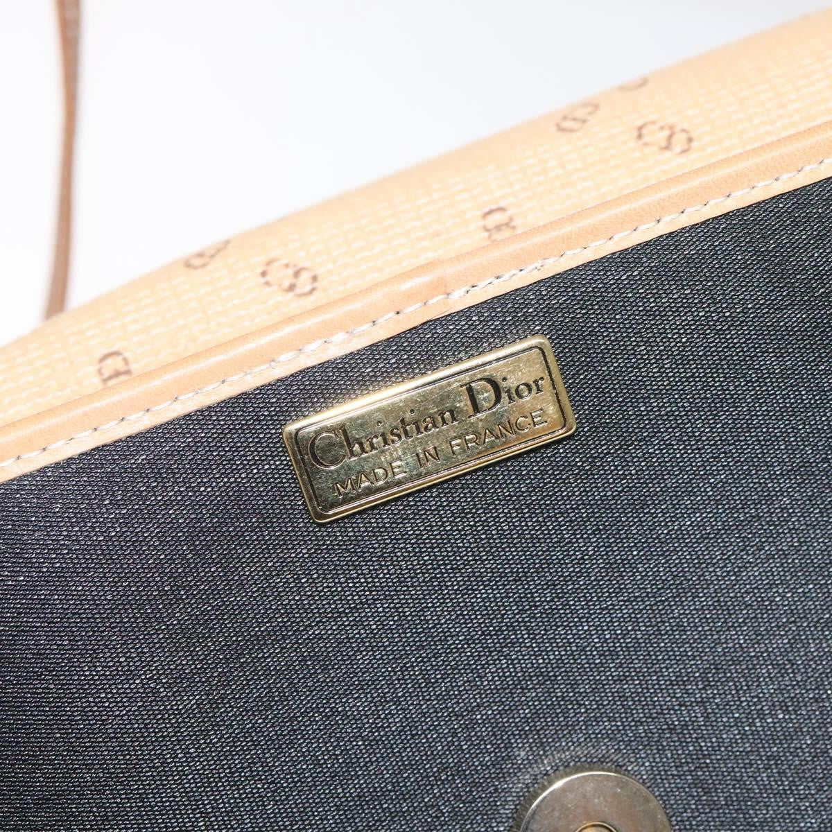 Christian Dior Vintage Flap Crossbody Bag Canvas, BLACK, CANVAS, Shoulder bag