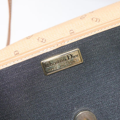 Christian Dior Vintage Flap Crossbody Bag Canvas, BLACK, CANVAS, Shoulder bag