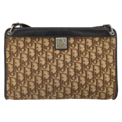 Christian Dior Vintage Trotter Shoulder Bag Canvas, BROWN, CANVAS, Shoulder bag