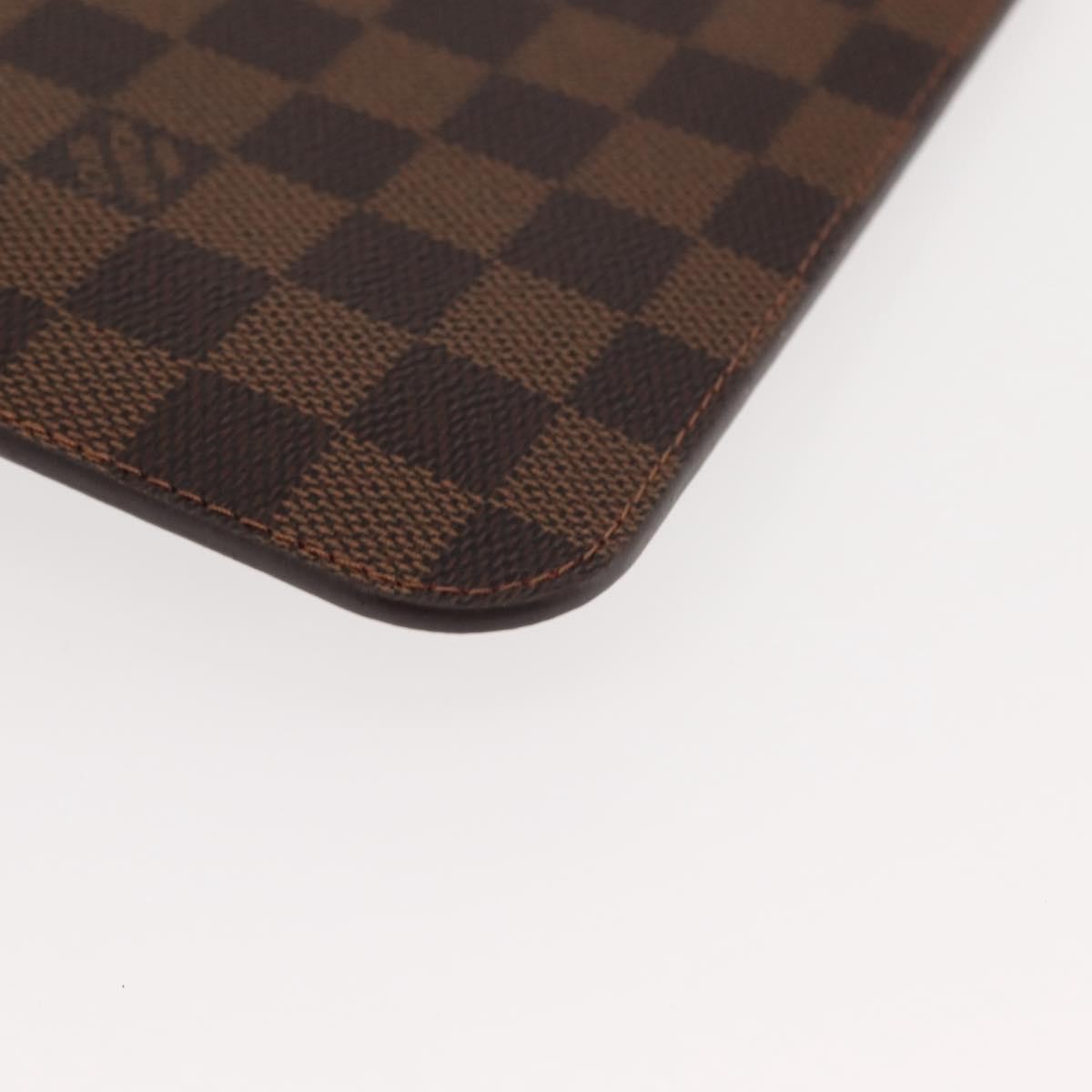 Louis Vuitton Neverfull Pochette Damier, BROWN, CANVAS, Clutche & pouche