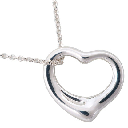 Tiffany & Co. Elsa Peretti Open Heart Pendant Necklace Sterling Silver, SILVER, SILVER, Necklace