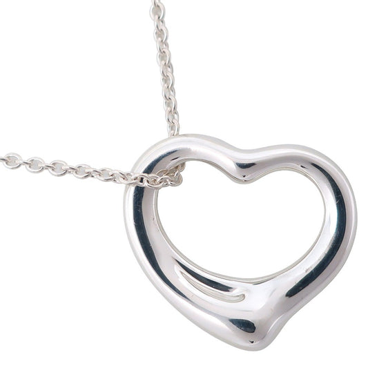 Tiffany & Co. Elsa Peretti Open Heart Pendant Necklace Sterling Silver, SILVER, SILVER, Necklace