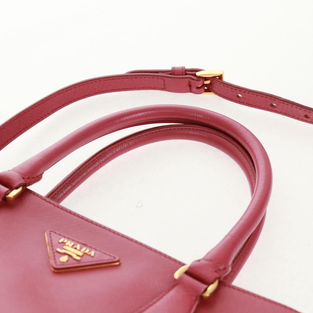 Prada Double Zip Lux Tote Saffiano Leather, Pink, Leather, Handbag