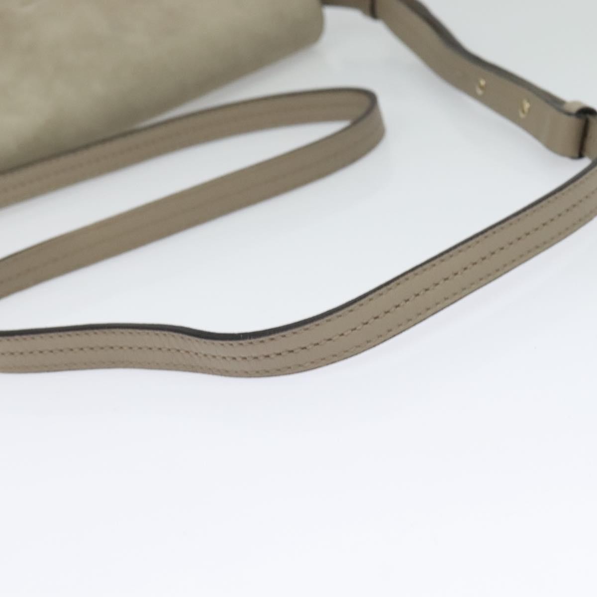 Chloe Faye Shoulder Bag Leather and Suede, GRAY, LEATHER, Shoulder bag