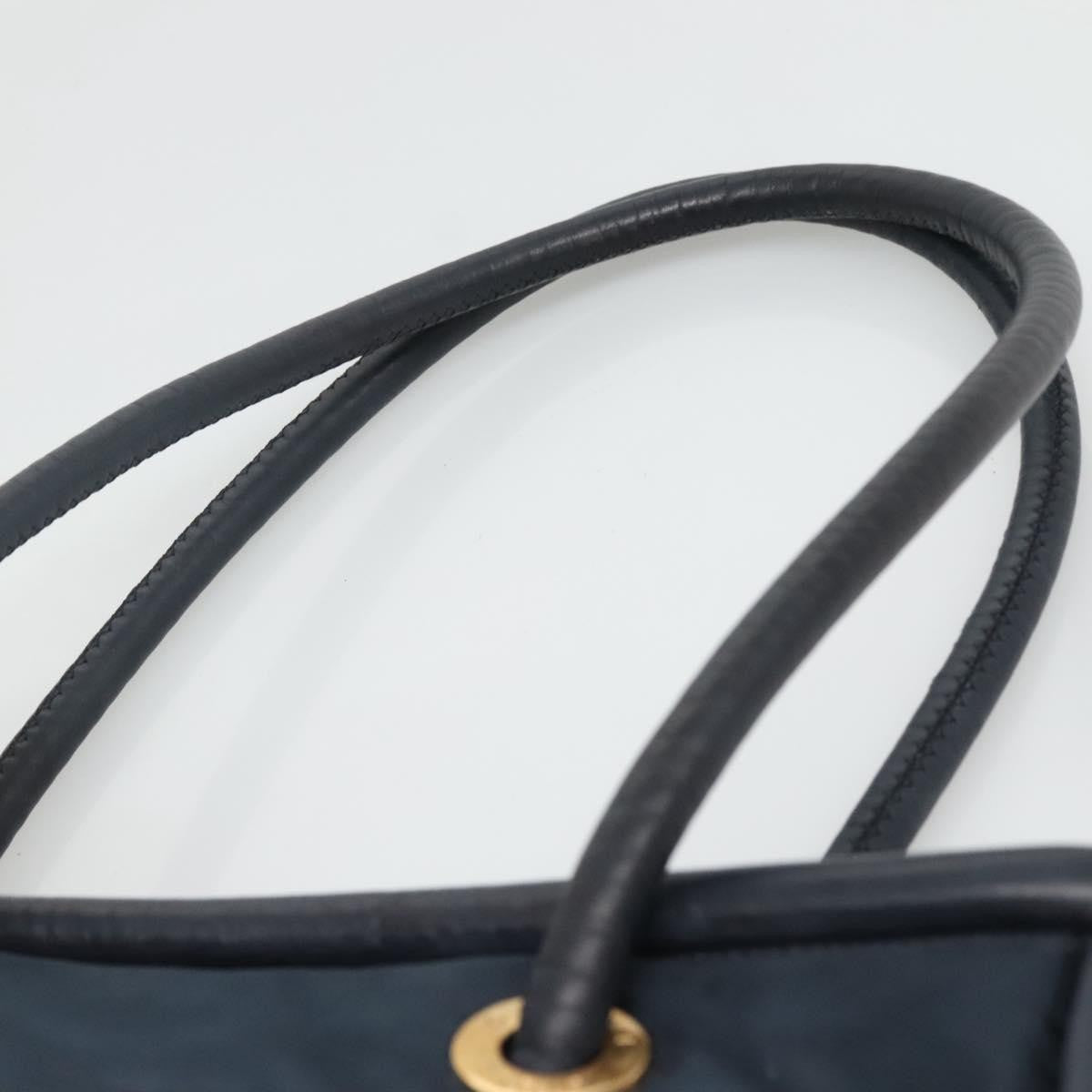 Celine Circle Logo Handbag Nylon, Navy, Nylon, Tote Bag