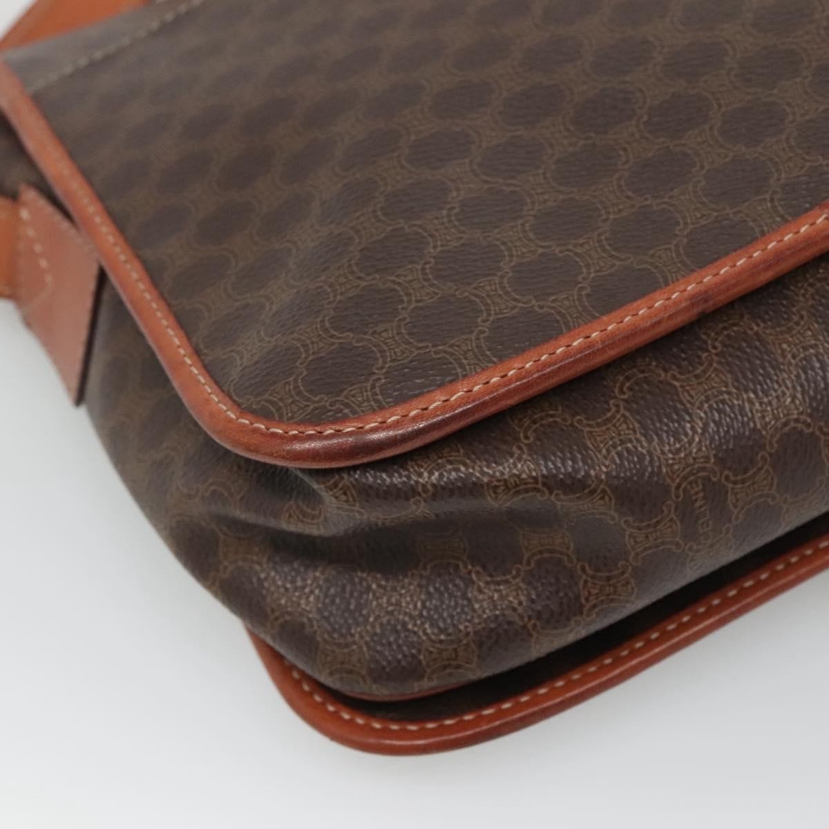 Celine Vintage Macadam Shoulder Bag Canvas, BROWN, PVC, Shoulder bag