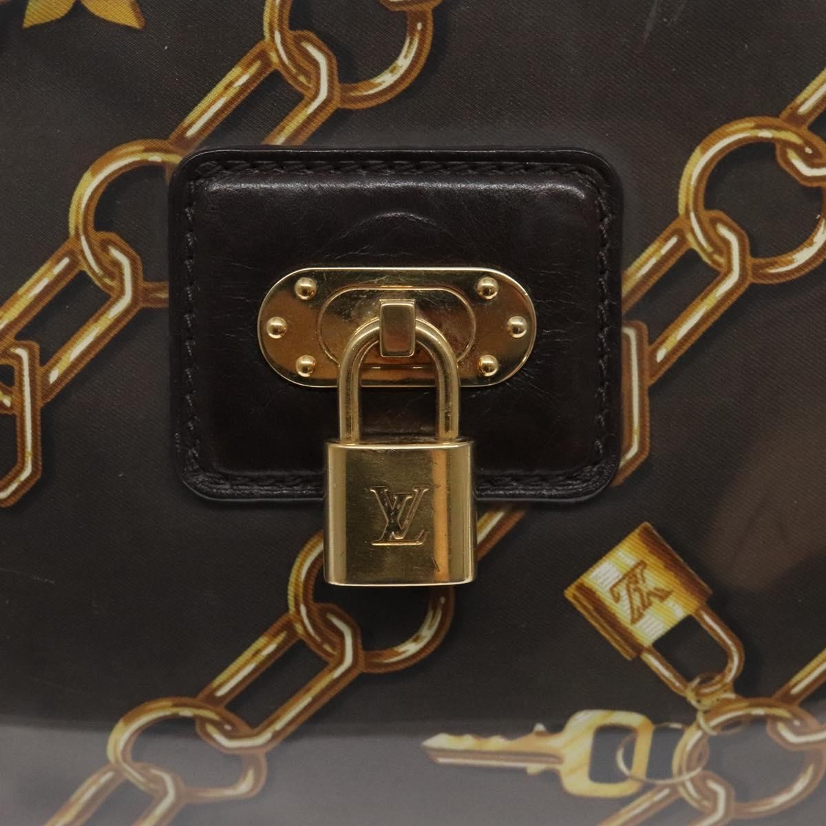 Louis Vuitton Charms Pochette PVC Over Printed Silk, BROWN, CANVAS, Clutche & pouche
