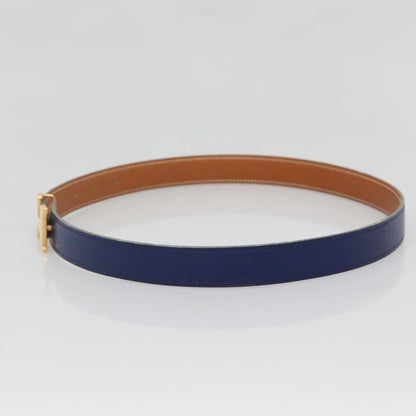 Hermes Constance Belt Leather, BLUE, LEATHER, Belts