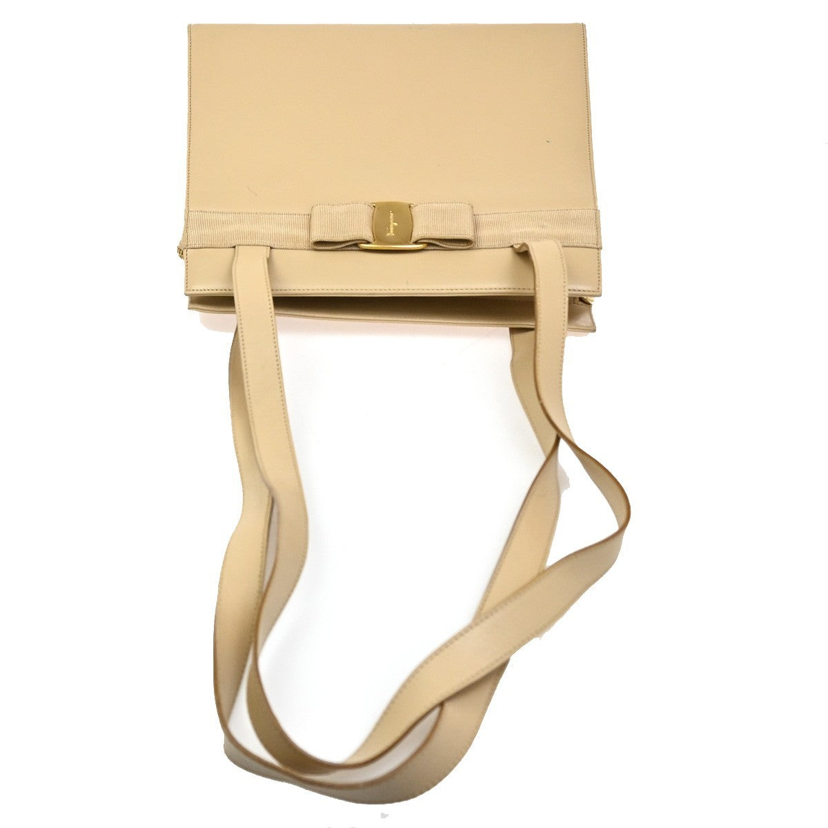 Salvatore Ferragamo Vara shoulder Bag Leather, Beige, Leather, Shoulder Bag