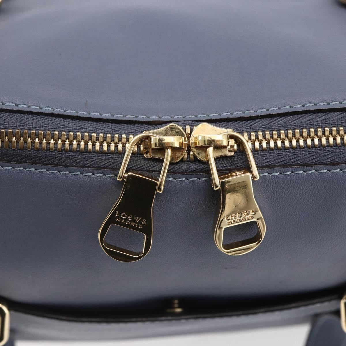 Loewe Anagram handbag Leather, BLUE, LEATHER, Handbag