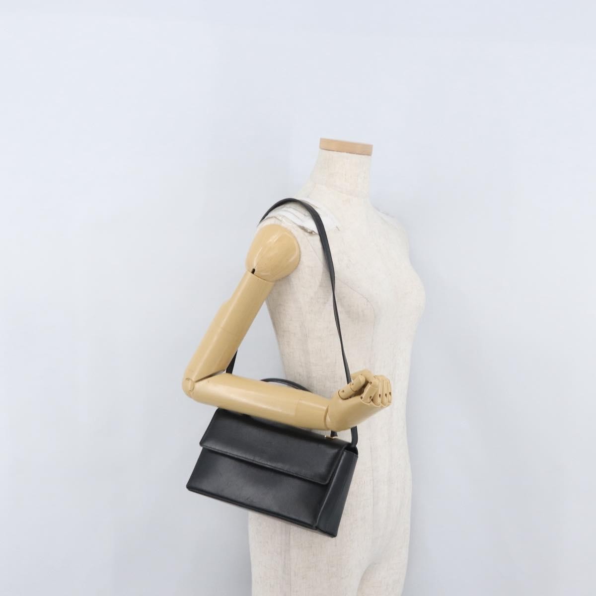 Salvatore Ferragamo Vintage Handbag Leather, BLACK, LEATHER, Handbag