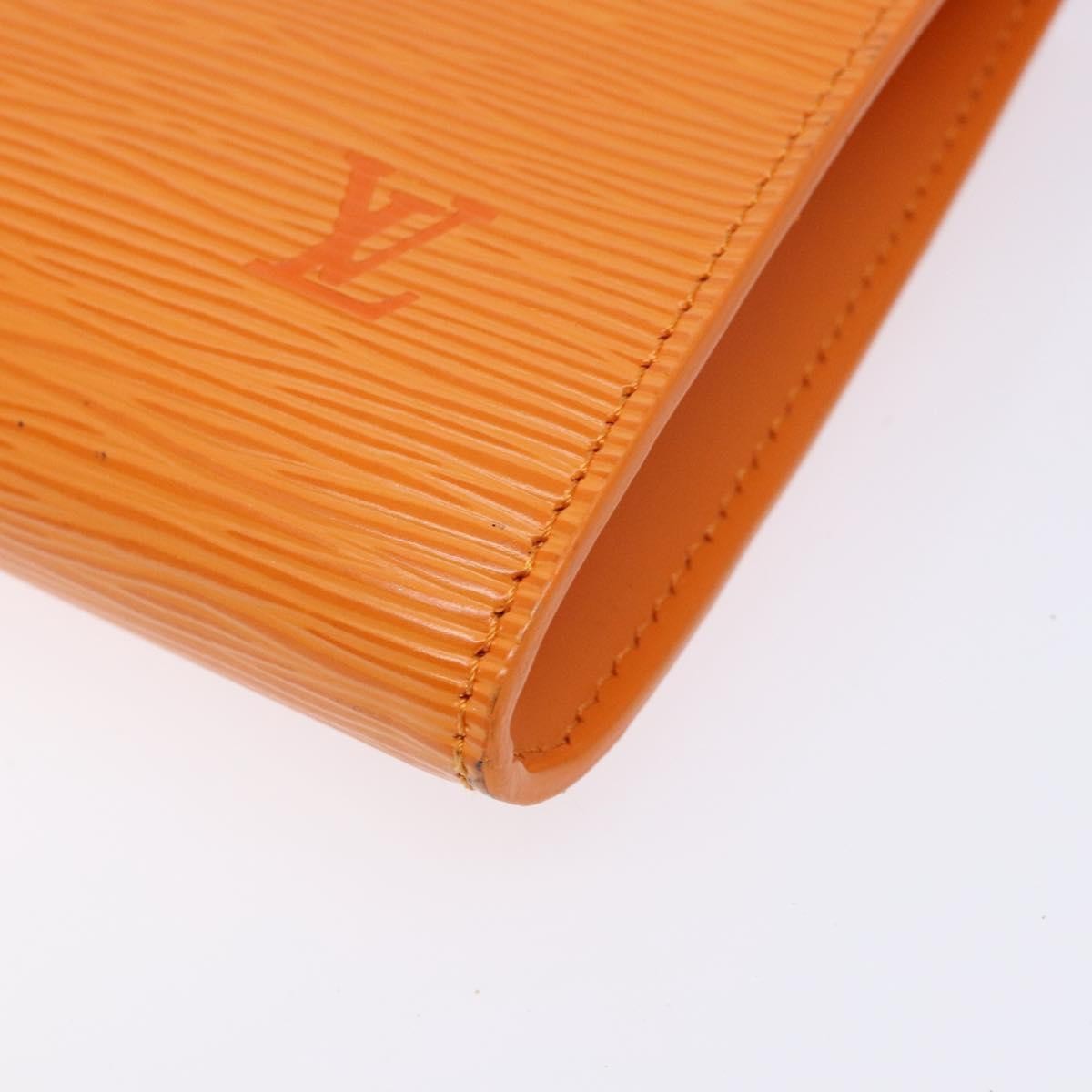 Louis Vuitton Pochette Accessoires Epi Leather, ORANGE, LEATHER, Clutche & pouche