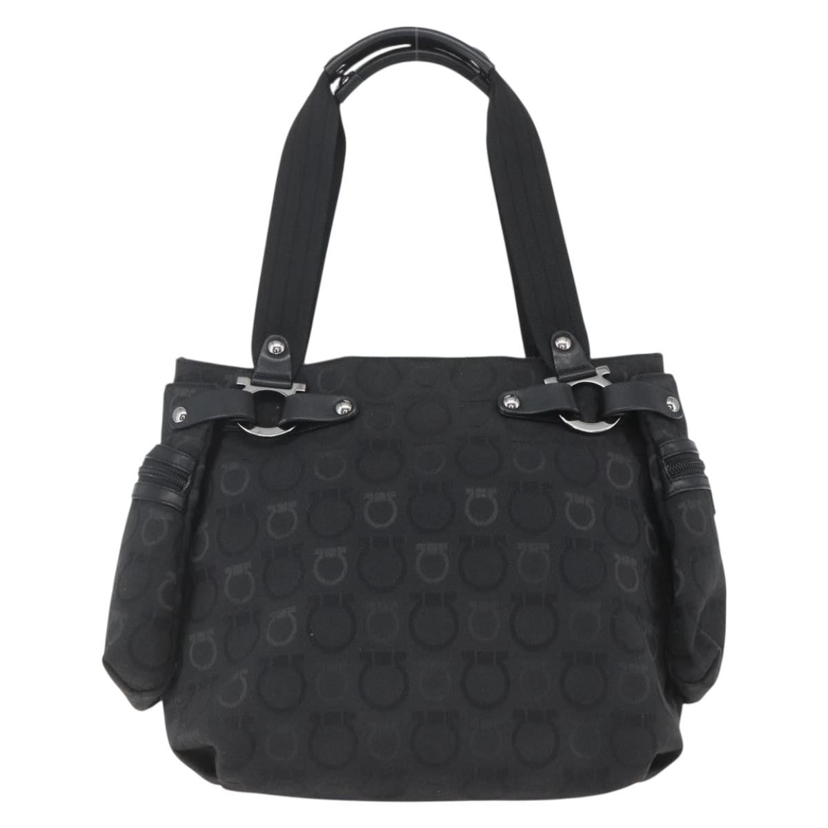 Salvatore Ferragamo Gancini Tote Nylon, Black, Nylon, Tote Bag