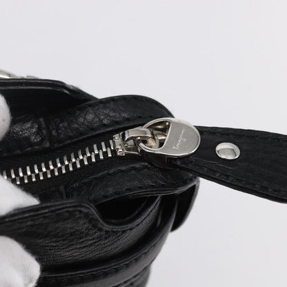 Salvatore Ferragamo Gancini Tote Leather, BLACK, LEATHER, Tote bag