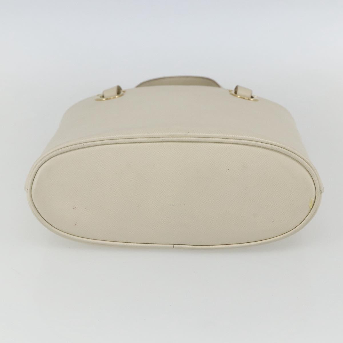 Salvatore Ferragamo Gancini handbag Leather, WHITE, LEATHER, Handbag