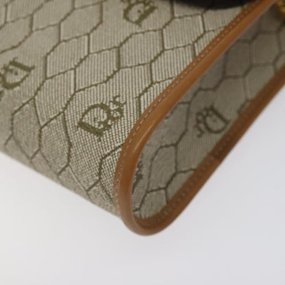 Christian Dior Vintage Honeycomb Flap Crossbody Bag Coated Canvas, BEIGE, CANVAS, Crossbody bag