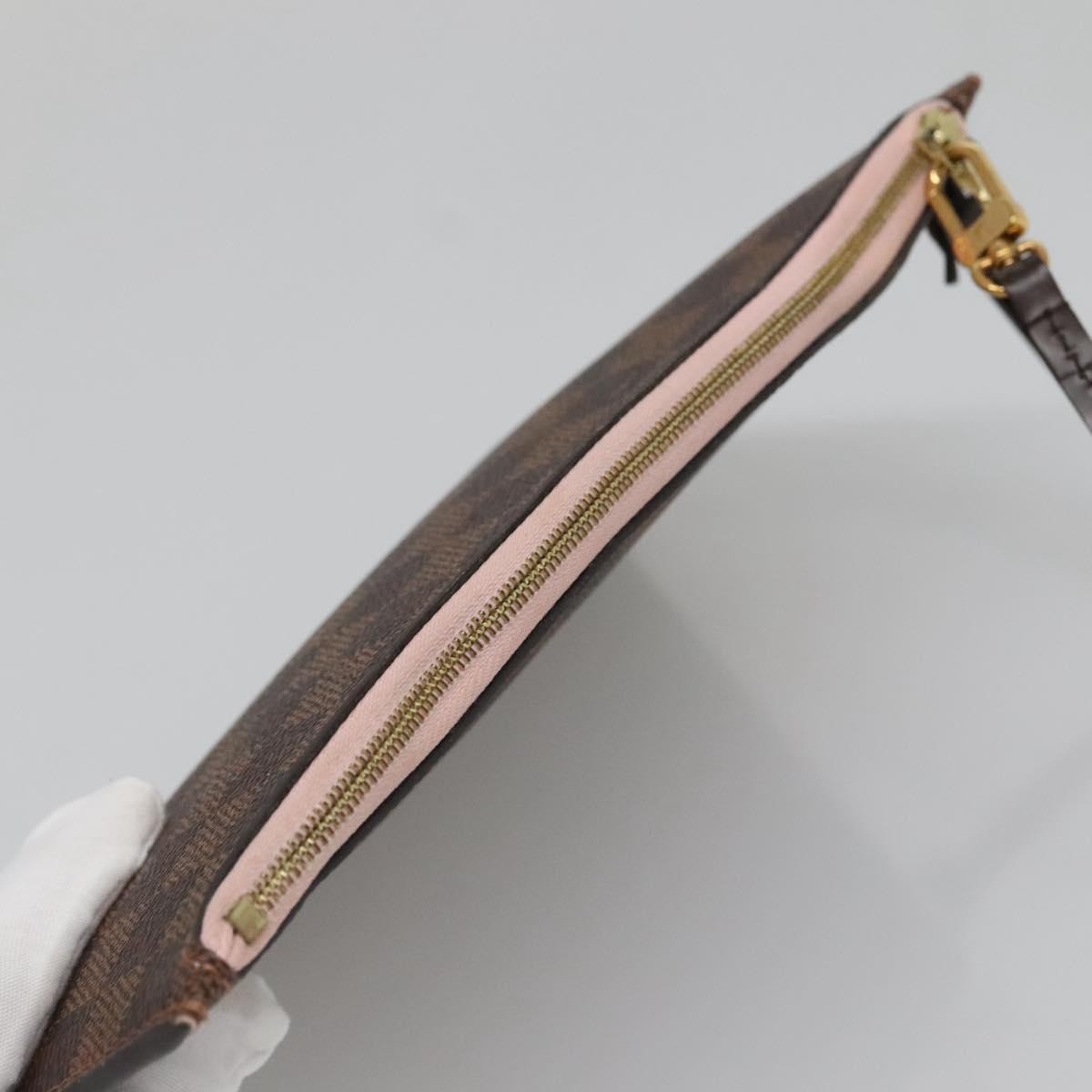 Louis Vuitton Neverfull Pochette Damier, BROWN, CANVAS, Tote bag