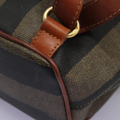 Fendi Pequin Front Pocket Backpack Coated Canvas, BROWN, CANVAS, Backpack