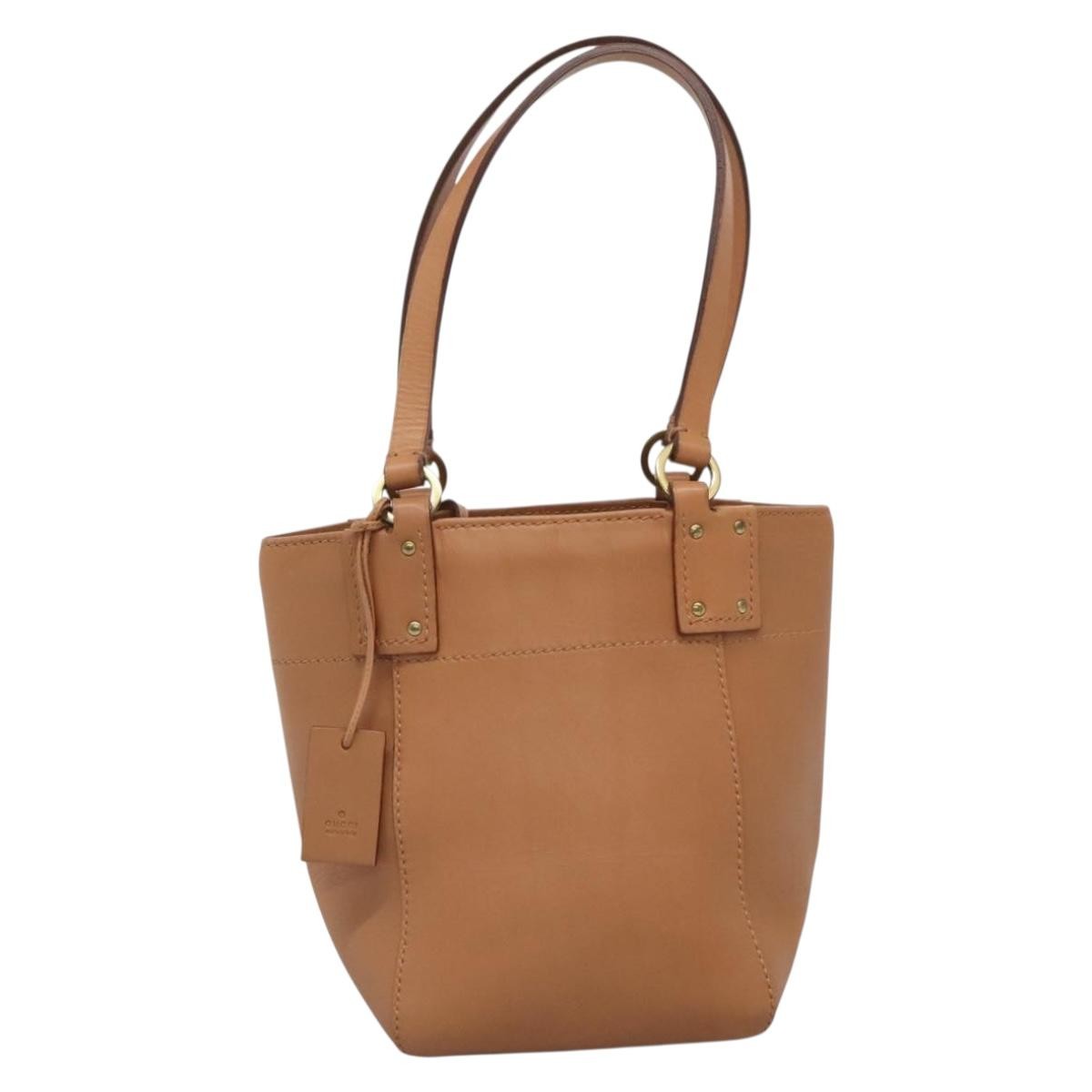 Gucci Vintage Handbag Leather, BEIGE, LEATHER, Handbag