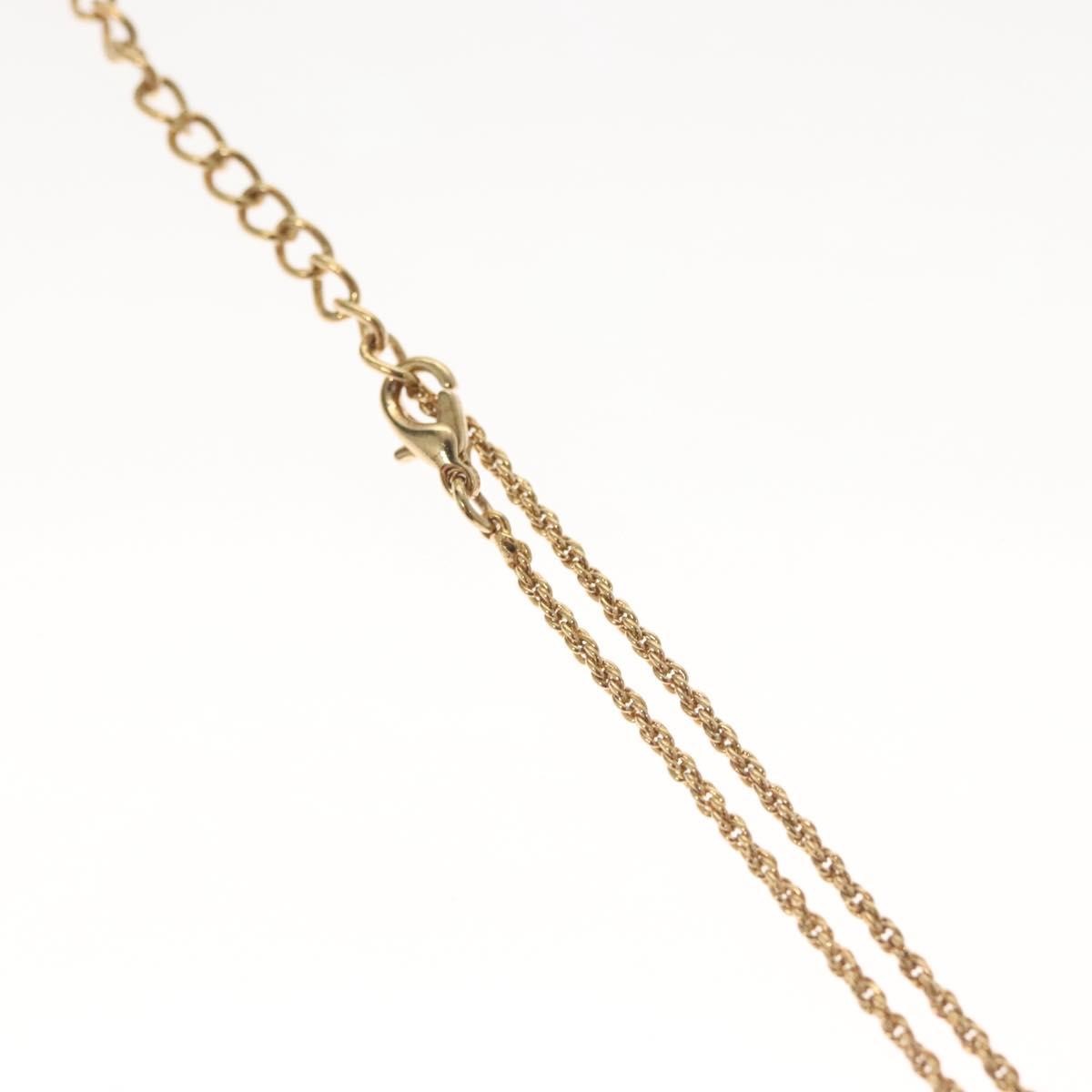 Christian Dior CD Round Pendant Necklace Metal and Crystals, GOLD, METAL, Necklace