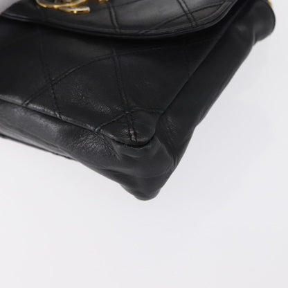 Chanel Vintage CC Flap Waist Bag Quilted Leather, BLACK, LEATHER, Clutche & pouche