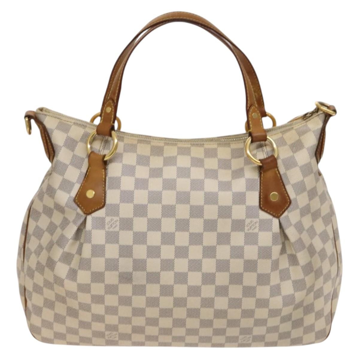 Louis Vuitton Evora Handbag Damier, WHITE, CANVAS, Handbag