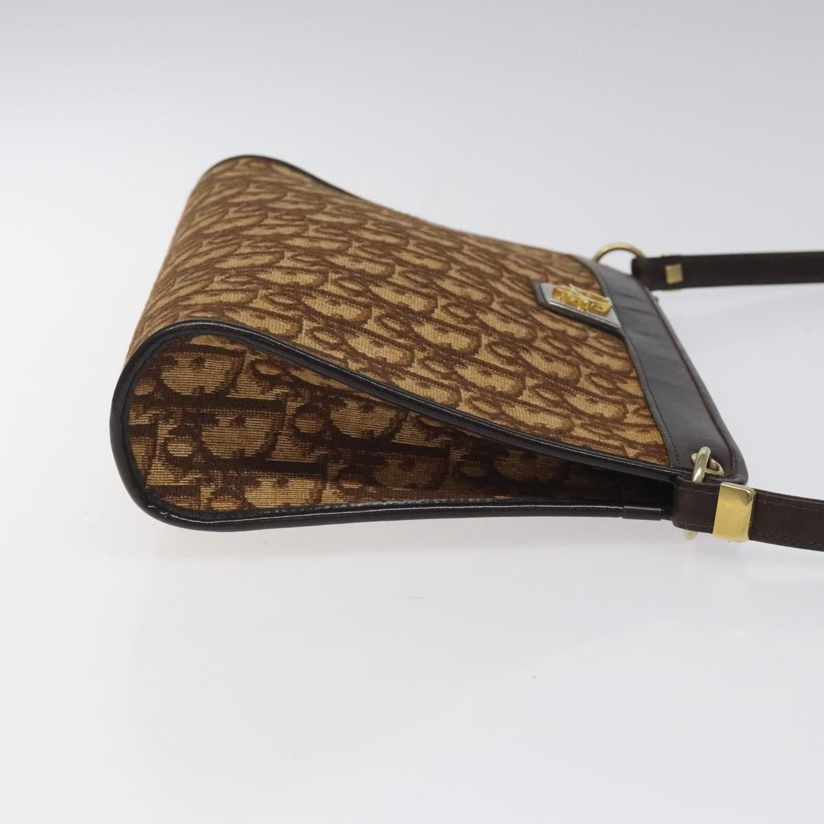 Christian Dior Vintage Trotter Shoulder Bag Canvas, BROWN, CANVAS, Shoulder bag