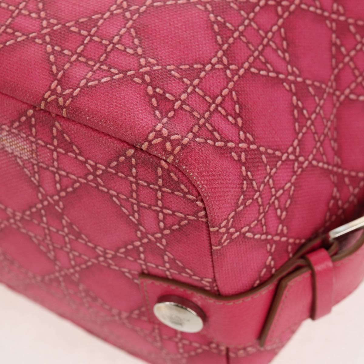 Christian Dior Cannage Handbag Canvas, PINK, CANVAS, Handbag
