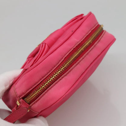 Prada Bow Camera Crossbody Bag Tessuto, PINK, NYLON, Clutche & pouche