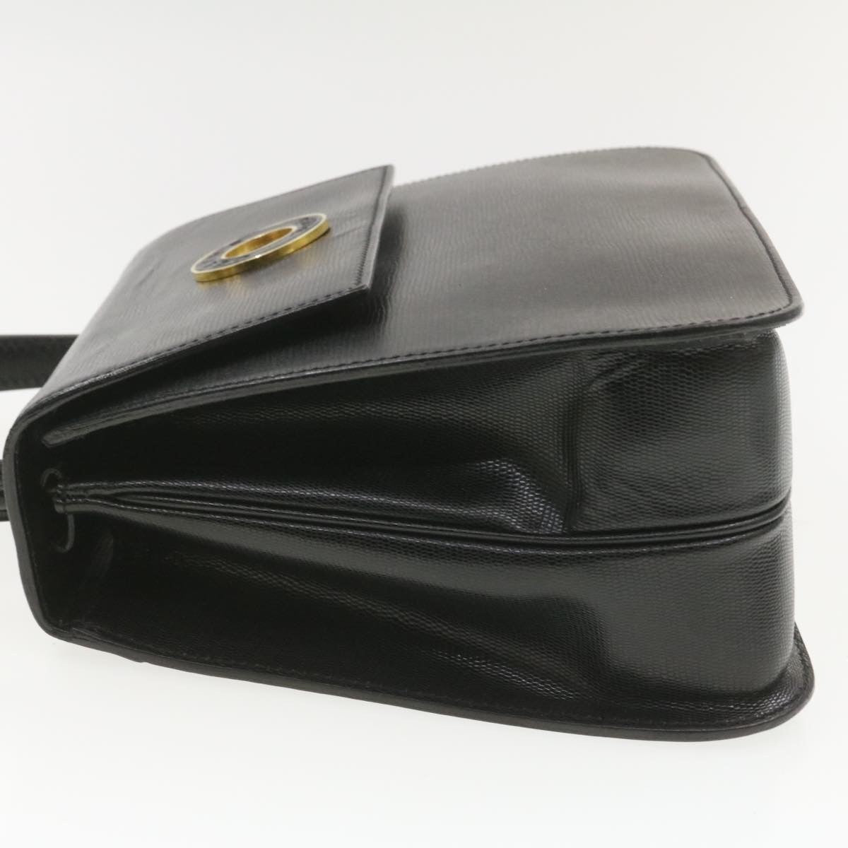Celine Circle Logo Handbag Leather, BLACK, LEATHER, Handbag