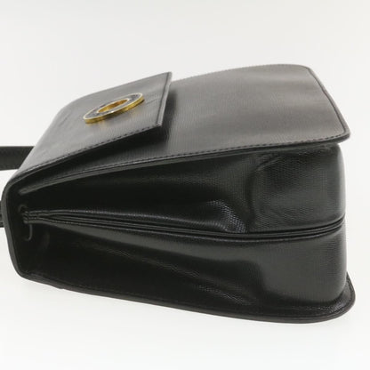 Celine Circle Logo Handbag Leather, BLACK, LEATHER, Handbag